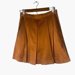 Club Monaco Tan Pleated Mini Skirt